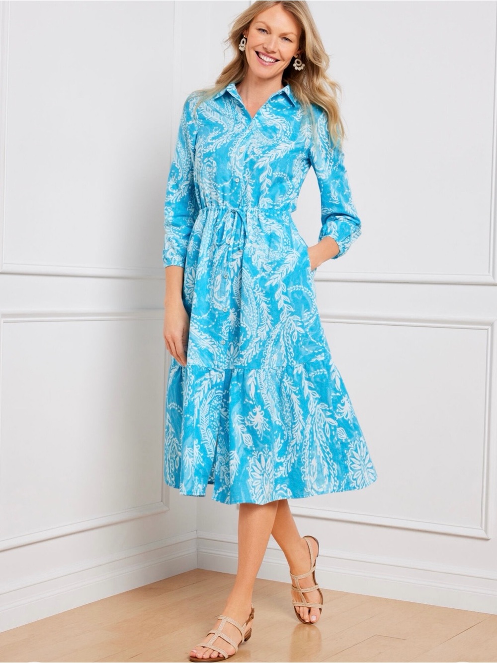Linen Blend Shirt Dress